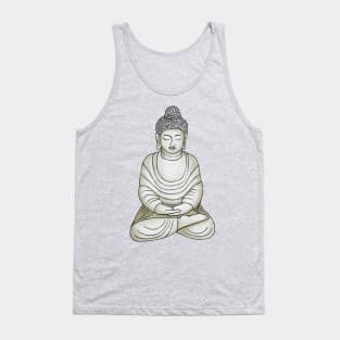 Meditating Buddha in the Garden Tank Top